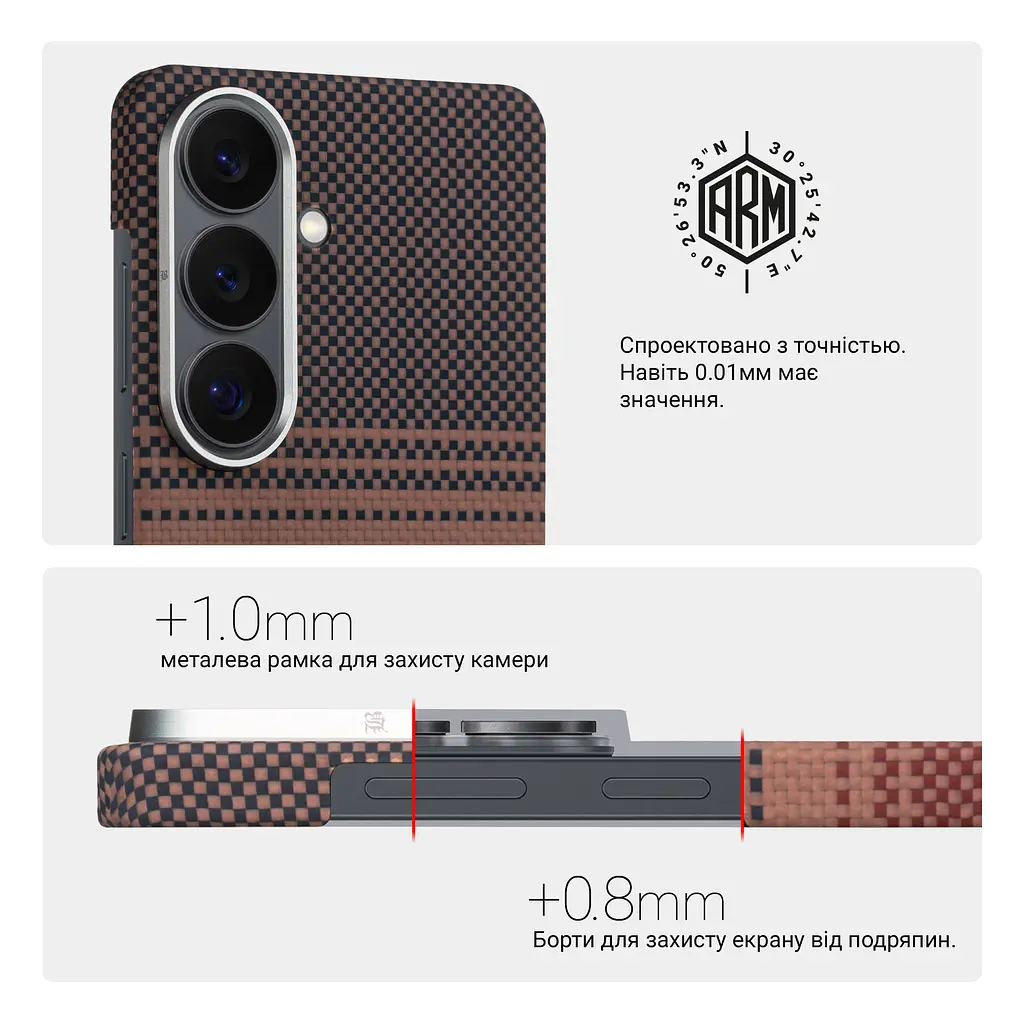 Защитный чехол для Samsung Galaxy S26 5G, BlackIcon Kevlar MagCase, кевларовый, разноцветный, панель, накладка с поддержкой MagSafe, противоударный, защита всего корпуса, усиленные углы, совместим с беспроводной зарядкой, ArmorStandart (ARM90156) - фото 6