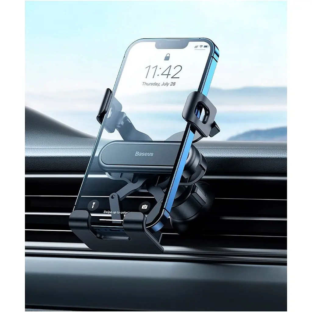 Автотримач Baseus Stable Gravitational Car Mount Lite Air Outlet Version Black (SUWX010001) [134769] - фото 7