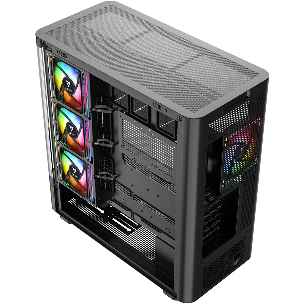 Корпус Modecom VOLCANO AQ200 ARGB MIDI FRONT LCD, 4x120 мм fans BLACK без БЖ ATX (MC-A-AQ200-4FA-B) - фото 7