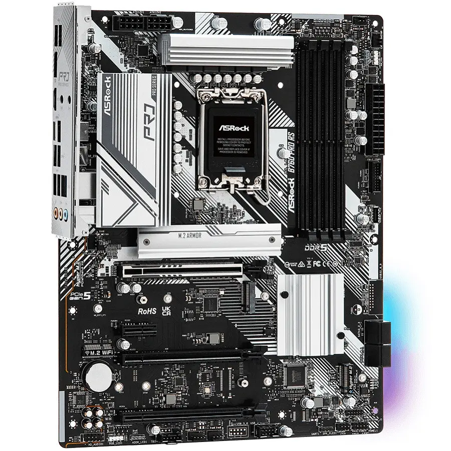 Материнська плата ASRock B760 PRO RS (1700/B760, 4xDDR5, 3xPCIex16, 4xSATAIII, 3xM.2, 2.5GLan, 7.1ch, ATX) - фото 2