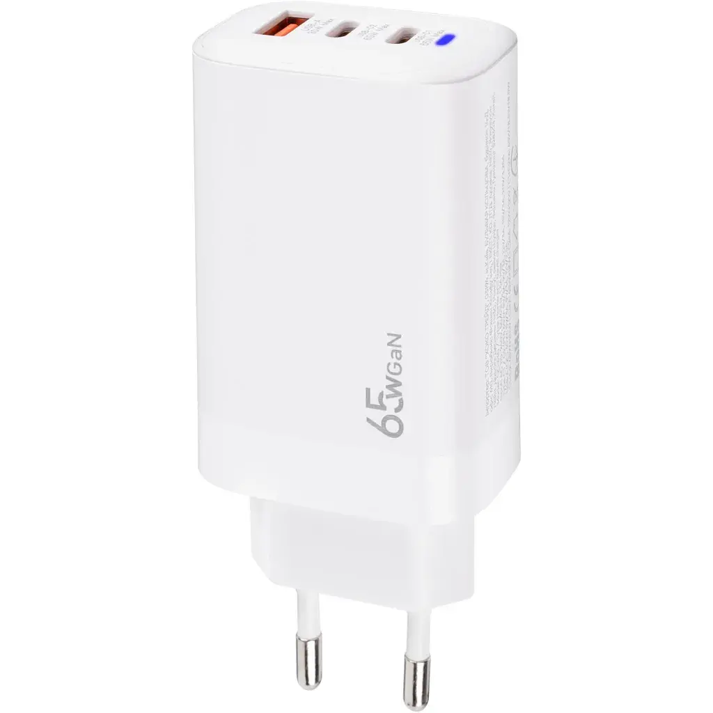 Зарядное устройство для XoKo 2xUSB-C PD65W + 1xUSB QC3.0 GaN white (XK-QC-630) - фото 3