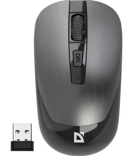 Миша бездротова Defender Wave MM-995, сріблястий, USB, оптична (сенсор PixArt 3065), 800-1600 dpi, 3 кнопки, 1xAA (52993)