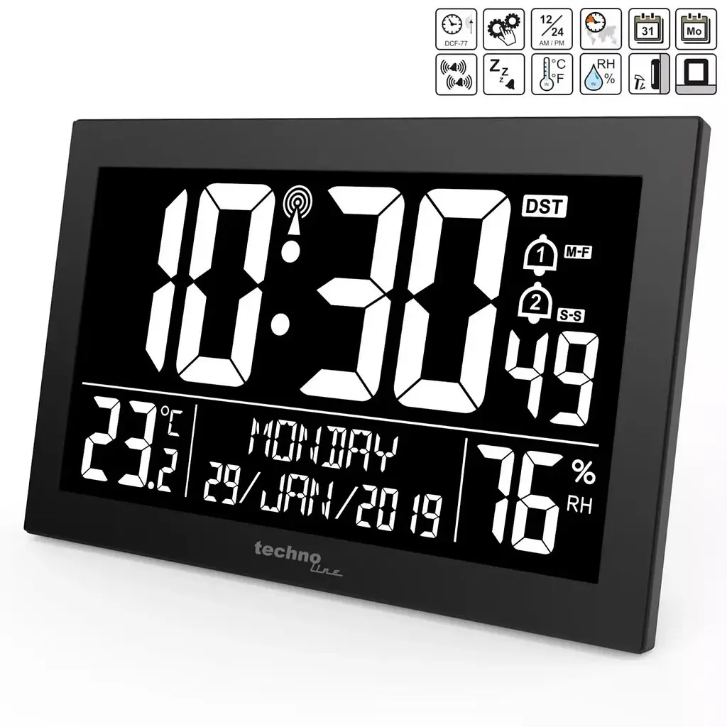 Настінний годинник Technoline WS8017 Black (WS8017) - фото 3