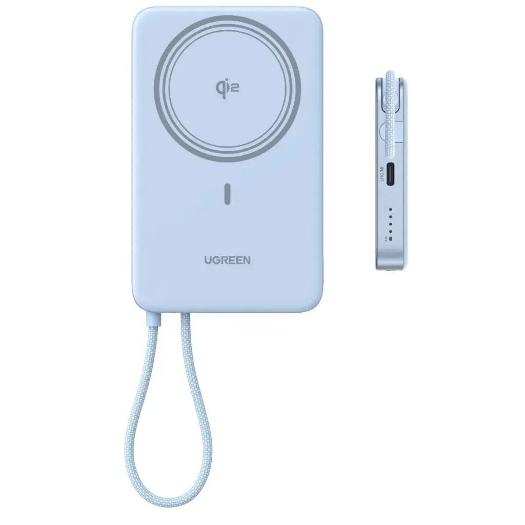 Батарея універсальна Ugreen 10000mAh 30W 1xUSB-C + 15W Magnetic Wireless + cable USB-C blue (65839B) - фото 7
