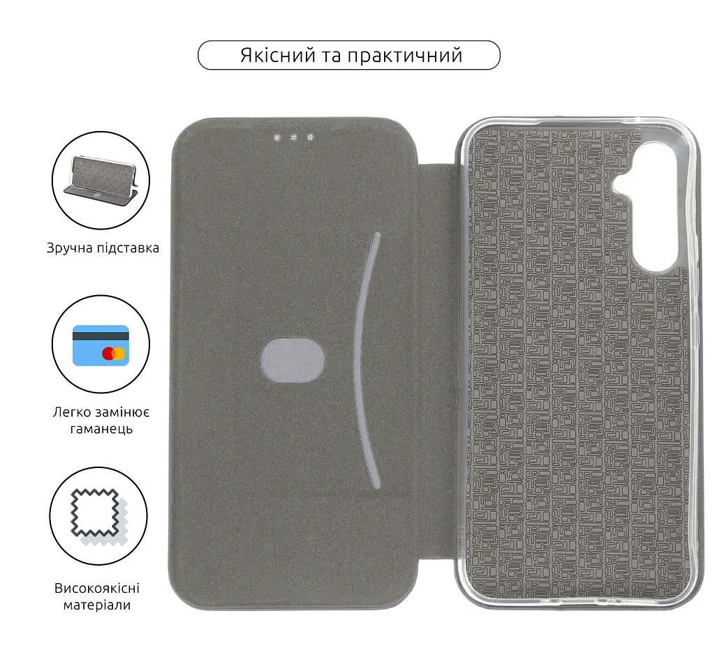 Чехол-книжка для Samsung Galaxy A54 5G (A546), G-Case, черный, кожаный чехол-книга из экокожи (PU) и TPU, с магнитом, с подставкой и вместительным кардхолдером, противоударный, защита всего корпуса, ArmorStandart (ARM66162) - фото 3