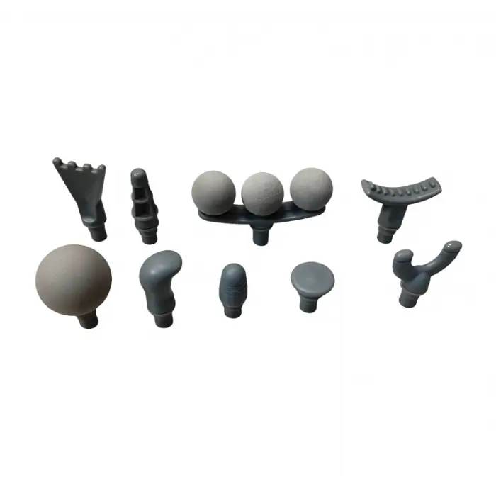 Масажер Fascial Gun LM 130, портативний масажний пістолет з турборежимом, з насадками, чорний - фото 4