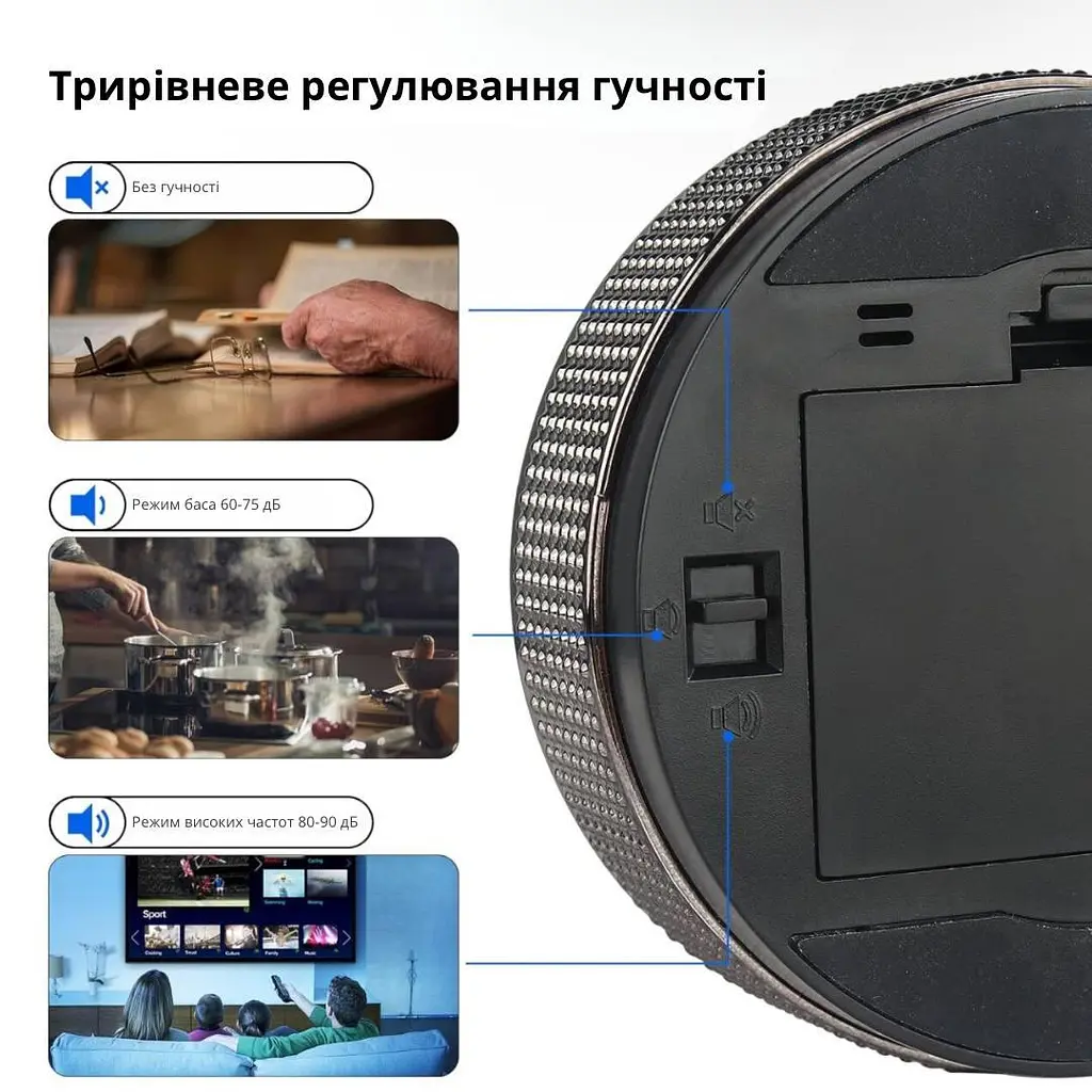 Кухонний таймер електронний з магнітним кріпленням та цифровим LED дисплеєм секундомір будильник до 99 хвилин 3хААА UKC - фото 5
