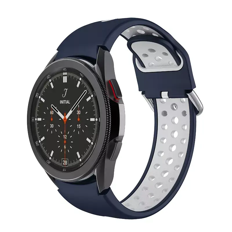 Ремешок для Samsung Galaxy Watch 5 40mm - сине-белый ширина крепления 20мм силикон Watchbands Galaxy Uniq (W40-4WB17478069) - фото 2