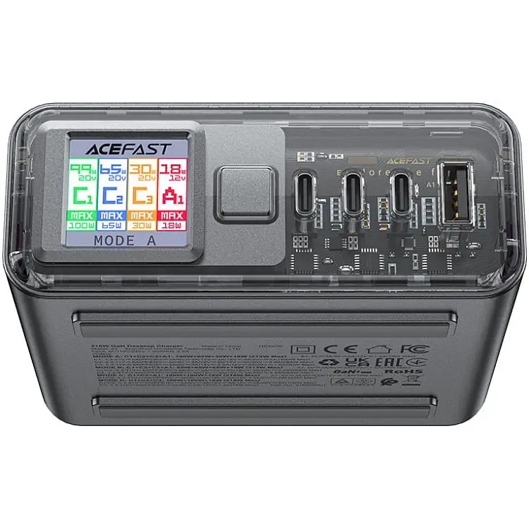 Зарядний пристрій Acefast 4xUSB 218W (3xUSB-C + USB-A) Gan Z4 Fast Charger (6974316282587) - фото 2