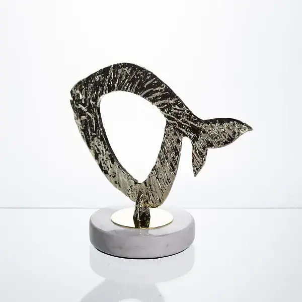 Декоративна фігурка Yiwu Modern Fish 25х10х18 см металева статуетка колекційна для дому декор на камін HP-7-21 - фото 4