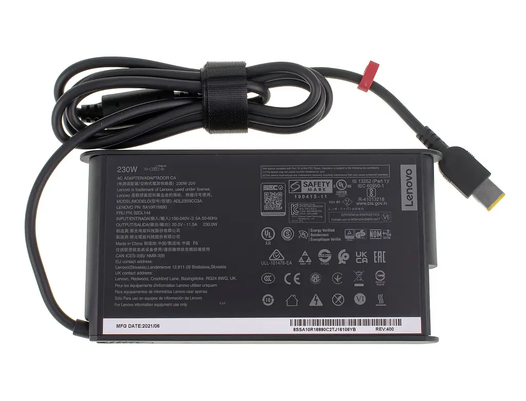 Блок живлення (зарядка) для ноутбука Lenovo 230W (20V 11.5А плаский роз'єм) ADL230SLC3A, 230W, 11.5A, Прямокутний - фото 2