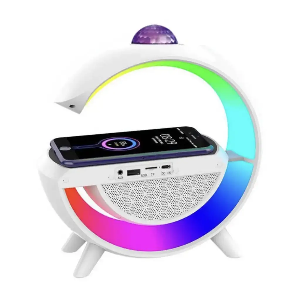 Настільна смарт-лампа-нічник 3 в 1 RGB G2388 з бездротовою зарядкою ∙ Багатофункціональний нічник Bluetooth колонка RGB 2388 - фото 4