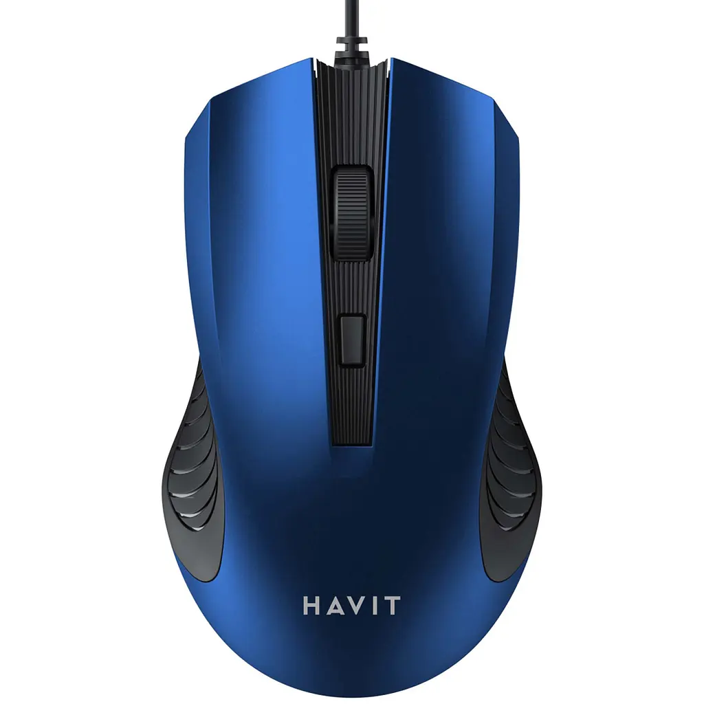 Дротова миша Havit USB чорно-блакитна (HV-MS752)