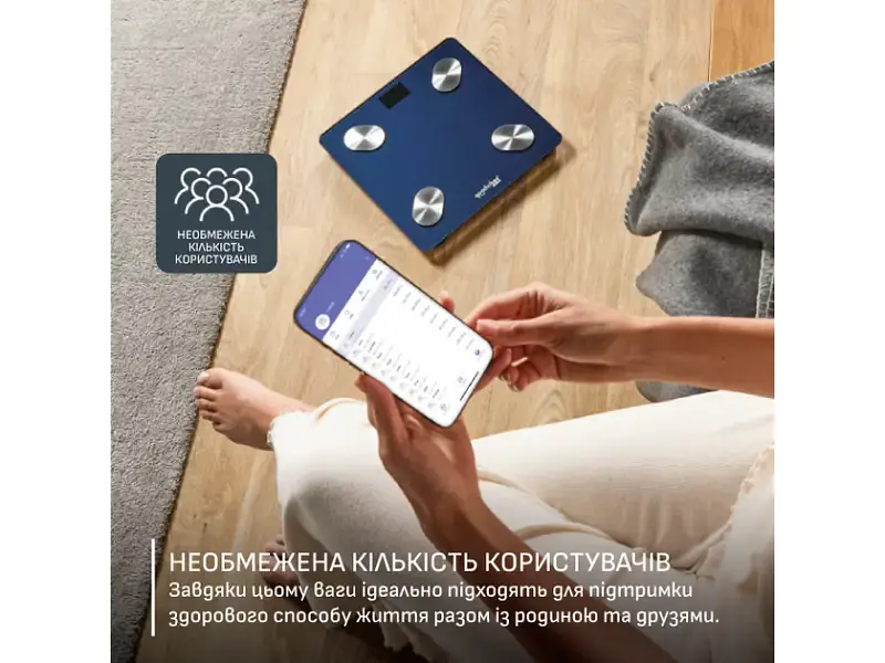 Ваги підлогові Tefal Goodvibes Life+ BM9720F0 Blue - фото 2