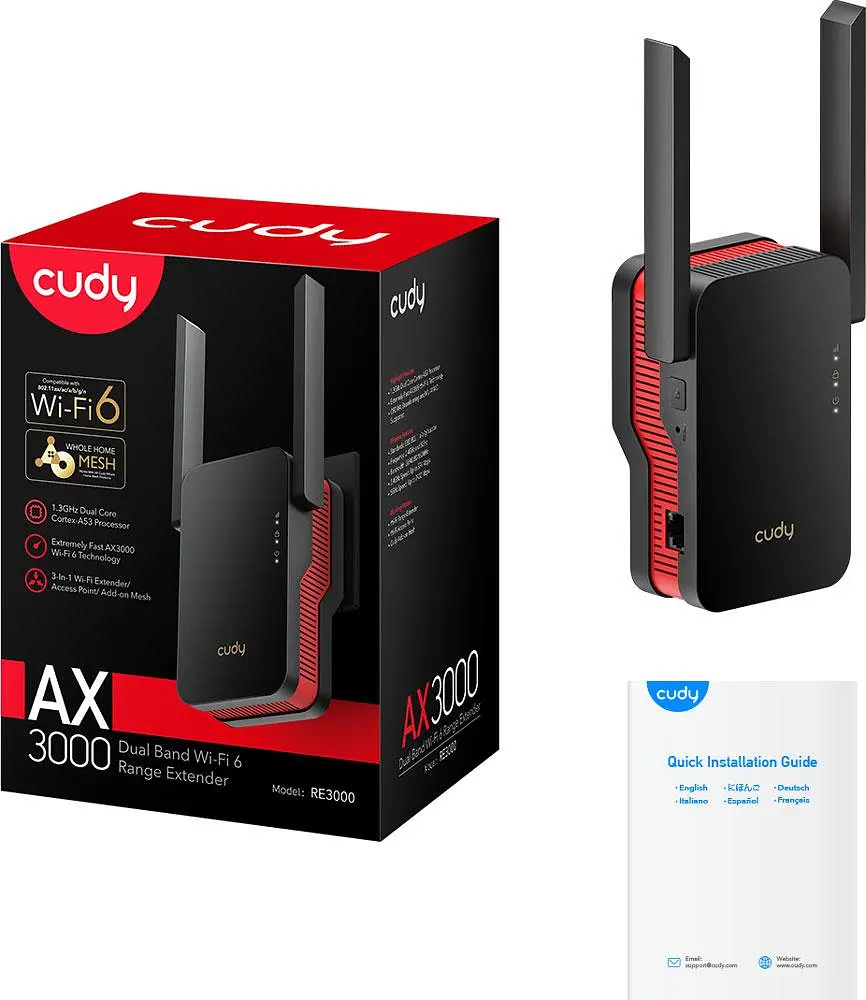 Підсилювач Wi-Fi сигналу Cudy RE3000 AX3000 WiFi 6 Mesh Repeater - фото 5