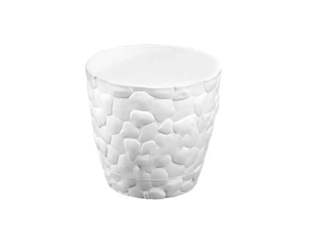 Горщик для квітів ELIF PLASTIK 1,6 л КАМІНЬ 14,5 × 13 см білий арт. U442