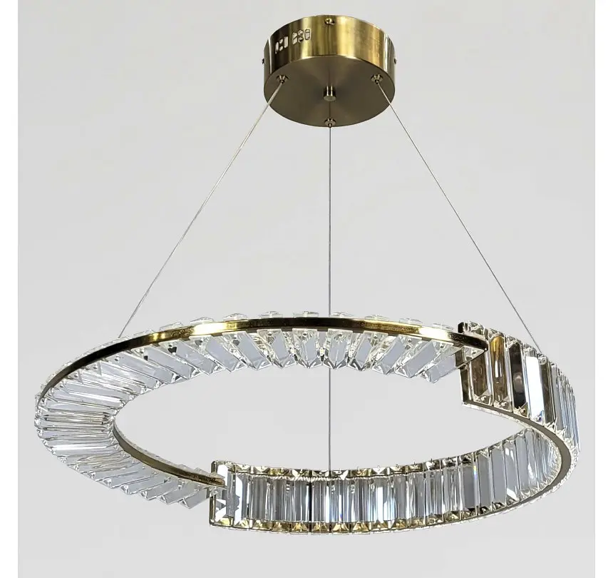 Кільцева підвісна LED-люстра Artlight 561/600 з прозорим скляним декором, латунь, 75 Вт, від 13-20 м² - фото 2
