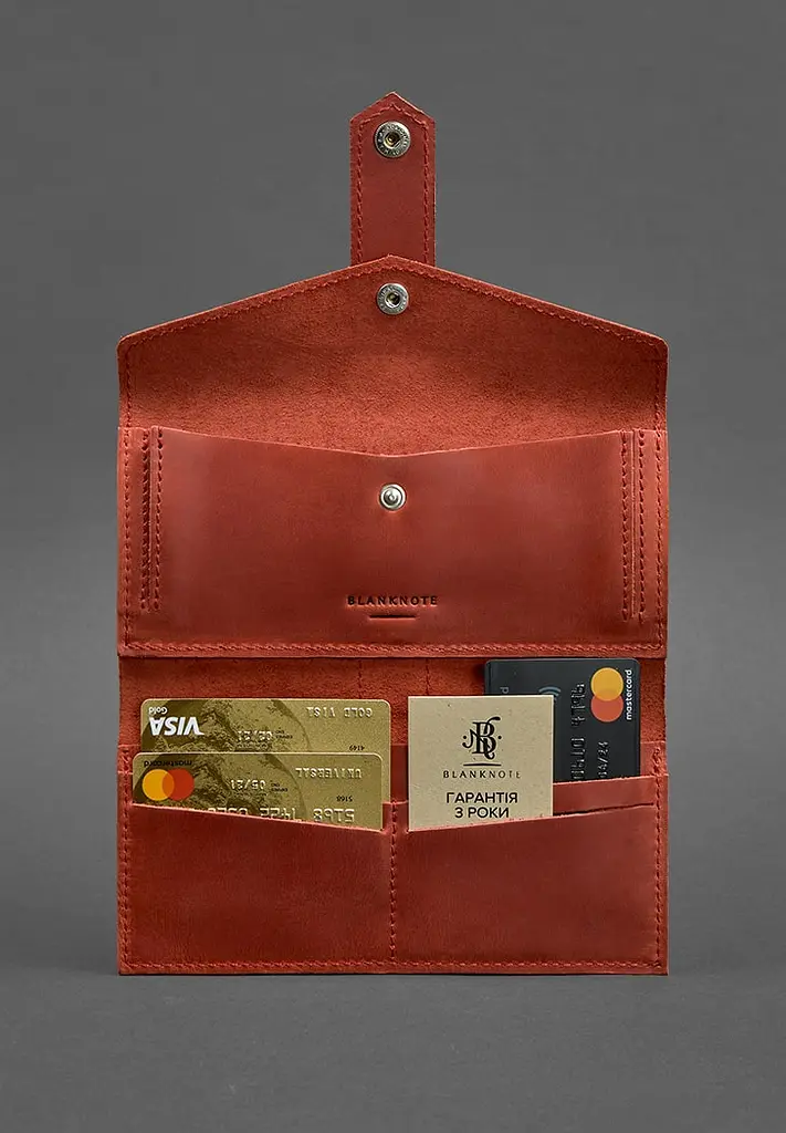 Шкіряне жіноче портмоне 3.0 коралове - фото 3