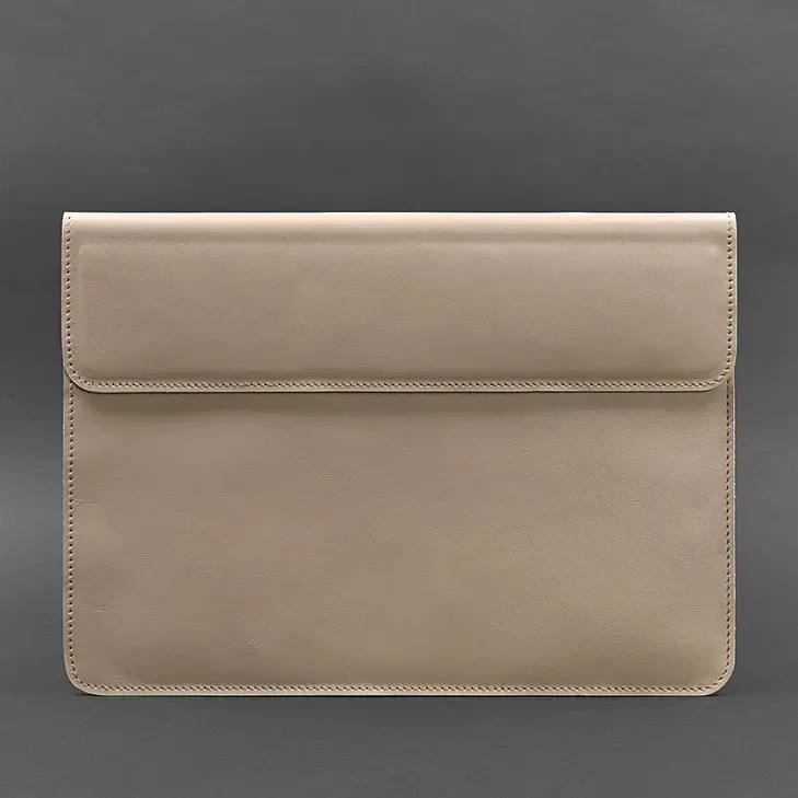 Шкіряний чохол-конверт BlankNote на магнітах для MacBook 13 Світло-бежевий - фото 4