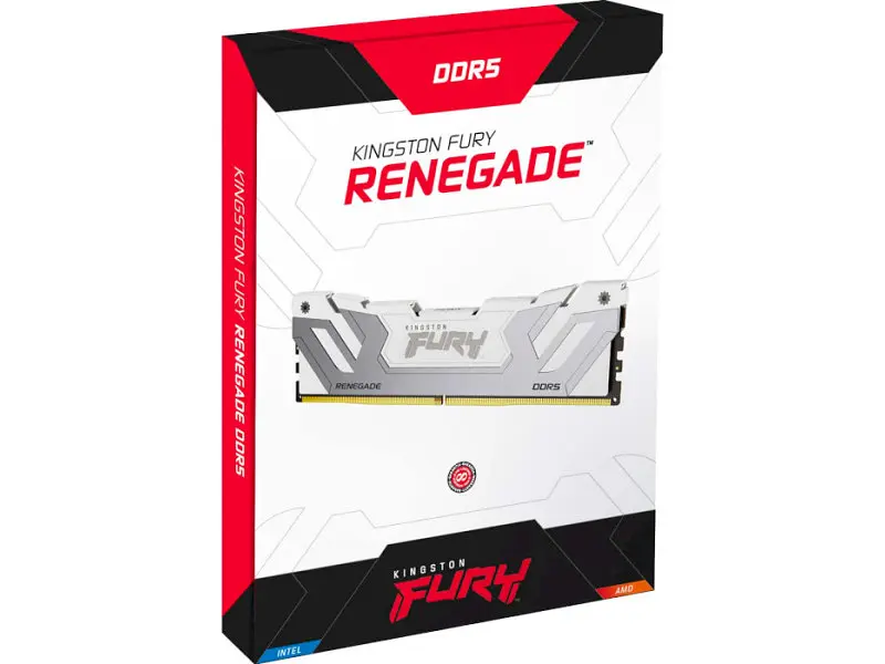 Пам'ять для настільних комп'ютерів Kingston FURY 48 GB (2x24GB) CUDIMM DDR5 8800 MHz Renegade Silver/White (KF588CU42RWK2-48) - фото 3