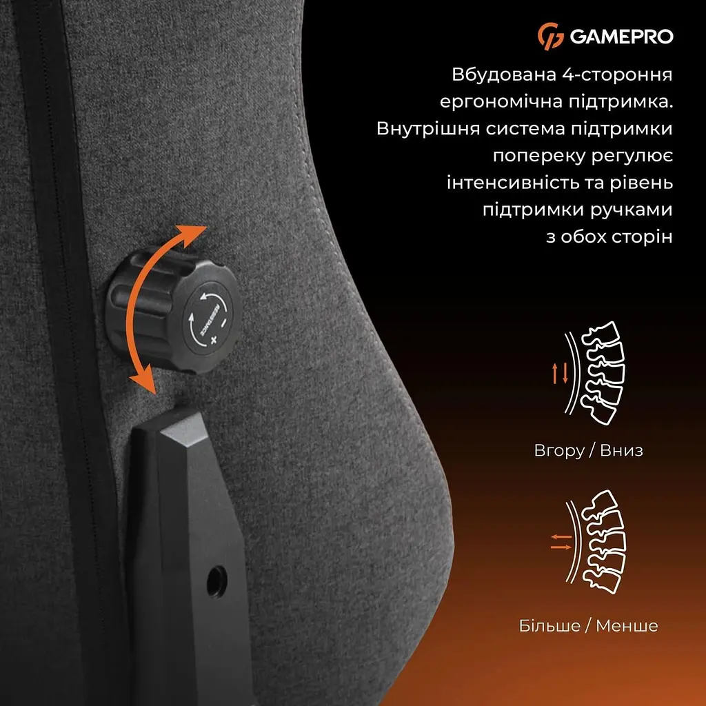 Ігрове крісло GamePro GC775DG Fabric Dark Gray (GC775DG) - фото 12
