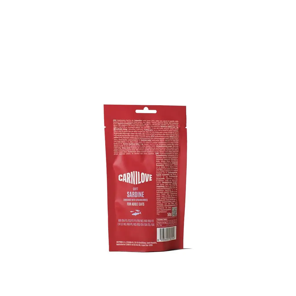 Ласощі м'які для котів Carnilove Soft Snack Sardine with Strawberry сардина і полуниця 50 г - фото 2