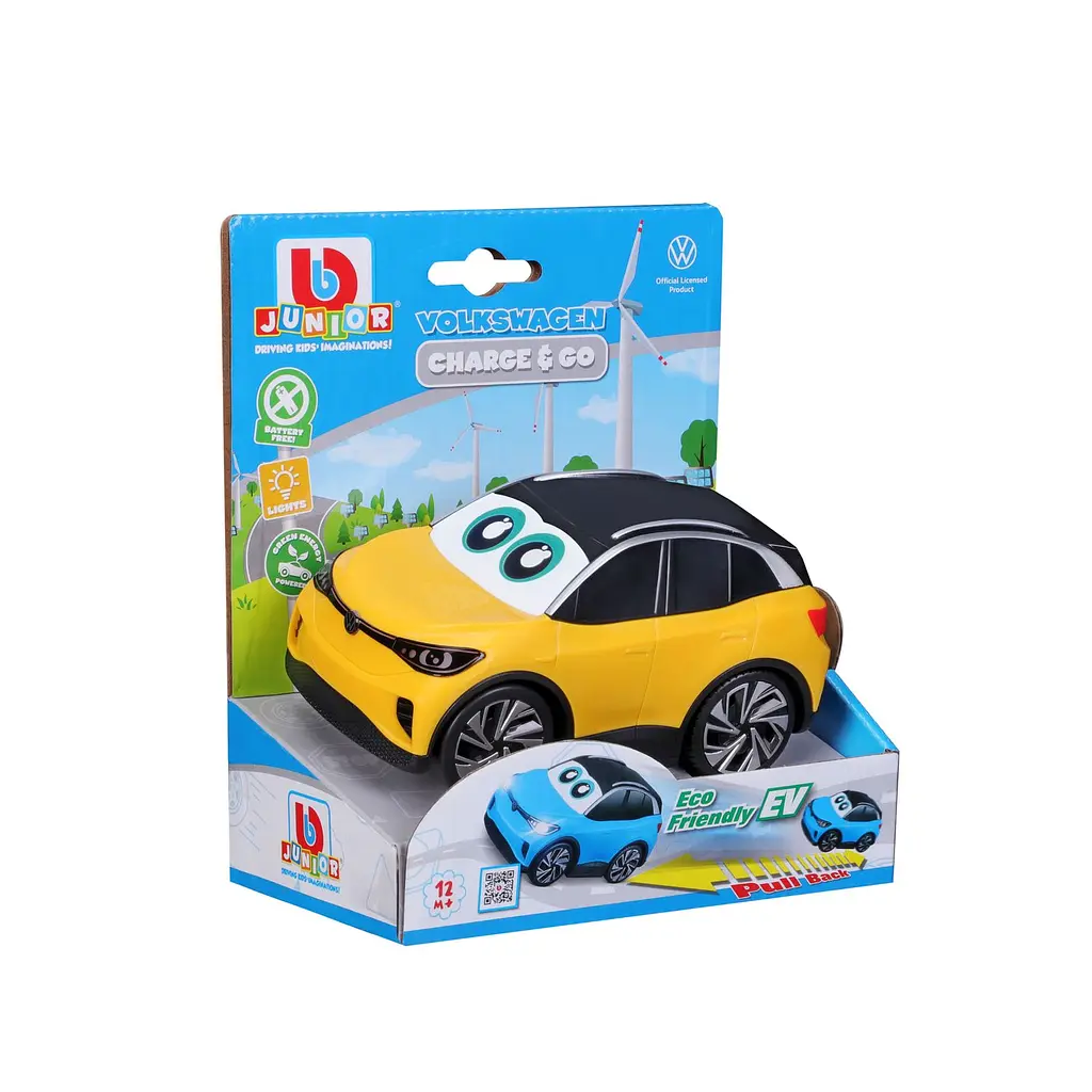 Машинка игрушечная Bb Junior Чардж энд гоу желтая (16-81803YL) - фото 5