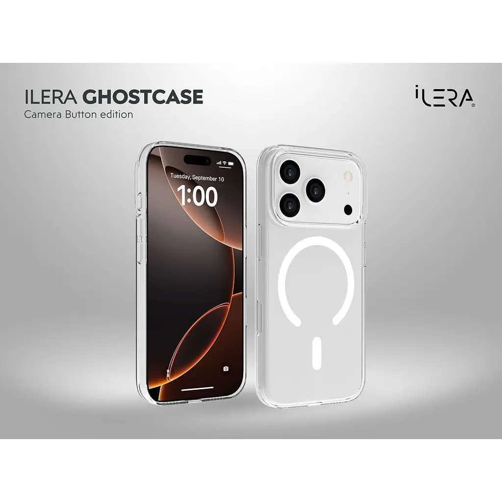 Чохол iLera GhostCase Camera Button with MagSafe для Apple iPhone 17 Pro Transparent (iLGCAClCaBk17Pr) [150399] - фото 8