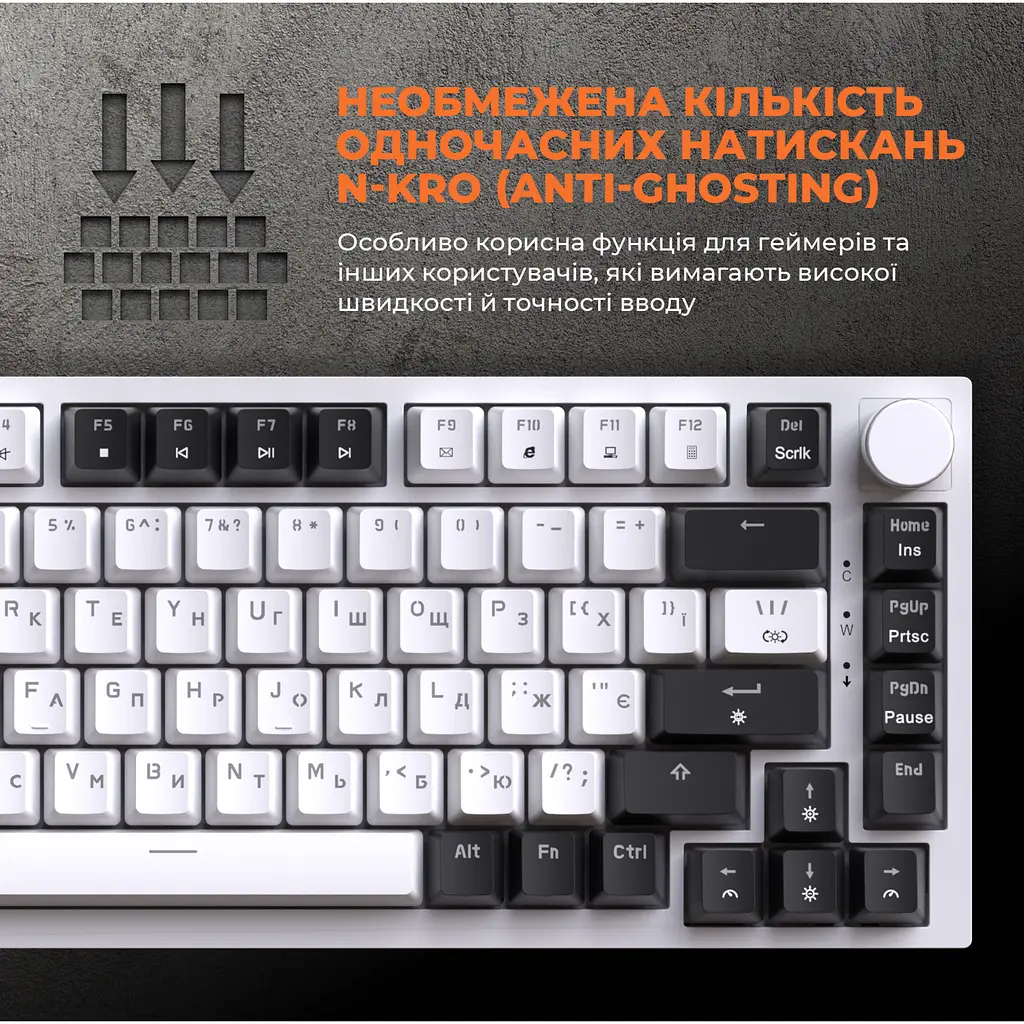 Клавиатура GamePro Red с Hot-Swap RGB White проводная механическая (MK160W) - фото 16