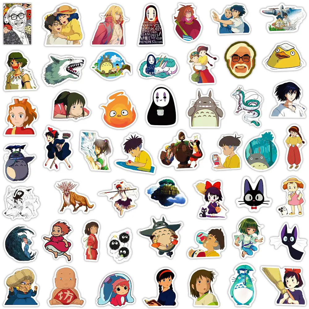 Стікерпак Набір наклейок GeekLand Роботи Хаяо Міядзакі Тоторо Hayao Miyazaki 100 штук - фото 3