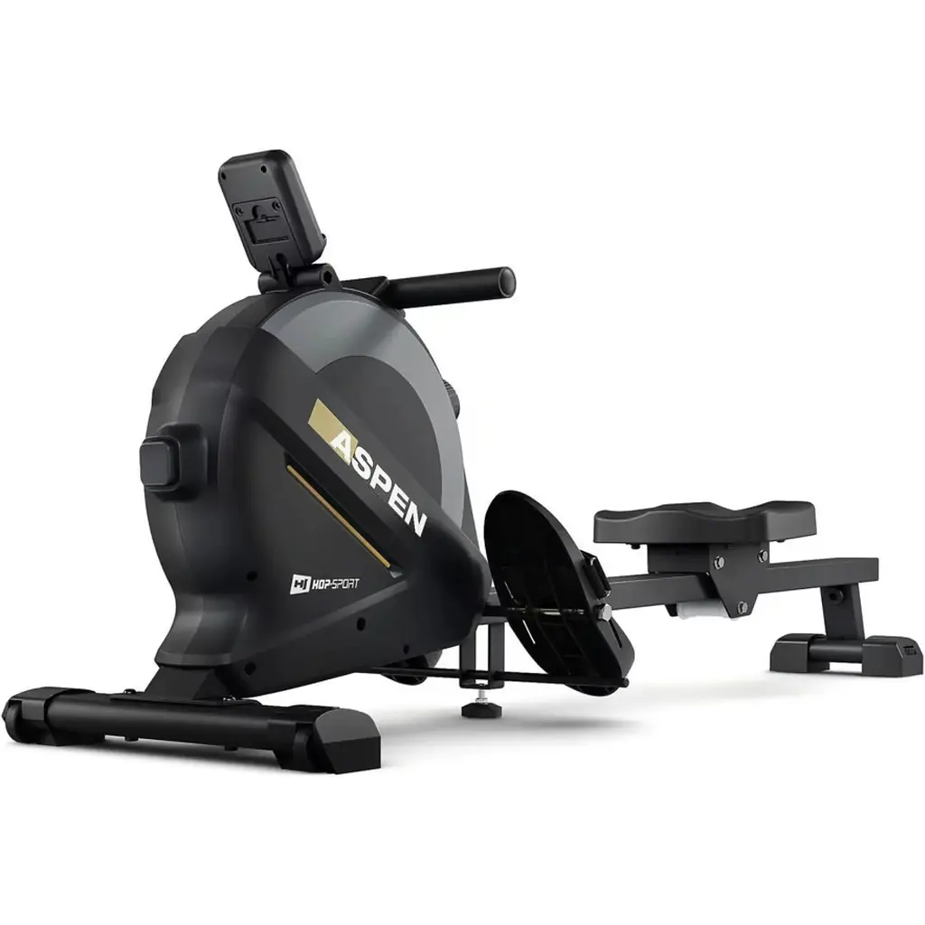 Гребной тренажер Hop-Sport HS-080R Aspen магнитный черно-золотистый - фото 1