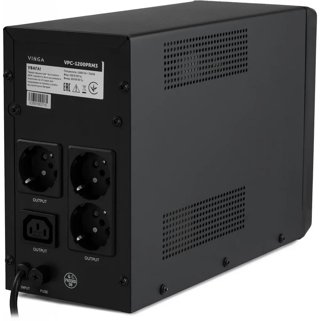 Пристрій безперебійного живлення Vinga LED 1200VA ( VPC-1200PRM3 ) (VPC-1200PRM3) - фото 4