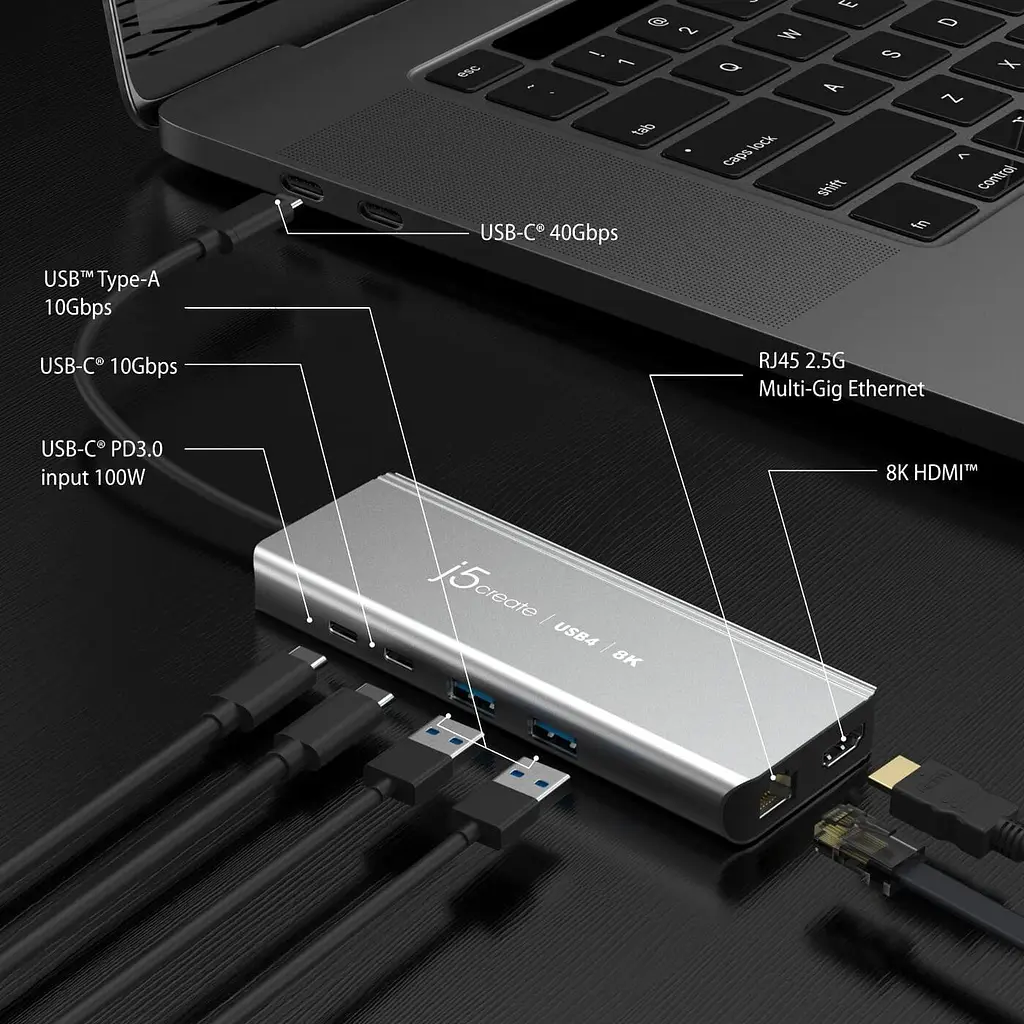USB-Хаб j5create JCD403-N, Type-C 6-в-1 (JCD403-N) - фото 4