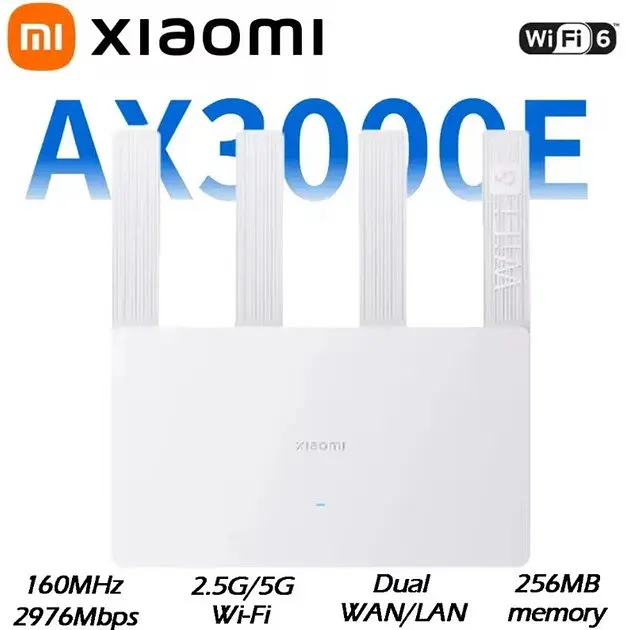 Wi-Fi-роутер Xiaomi AX3000E двухдиапазонный 2,4 + 5 ГГц 574 + 2402 Мбит/с - фото 5