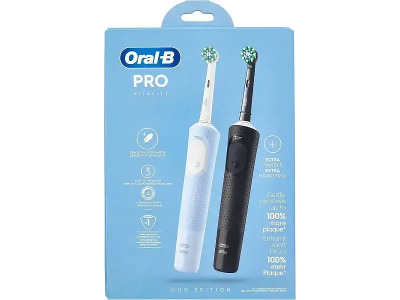 Електрична зубна щітка ORAL-B D103 Vitality Pro Cross Action Duo Pack Black/Blue - фото 5
