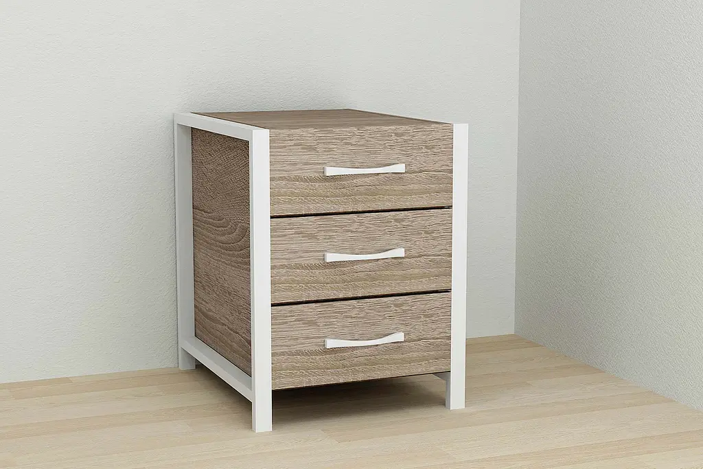 Тумба универсальная Ferrum-decor Вивьен 3 50x41x40 белый ДСП Дуб Сонома Трюфель 16мм (FRD-104194) - фото 3