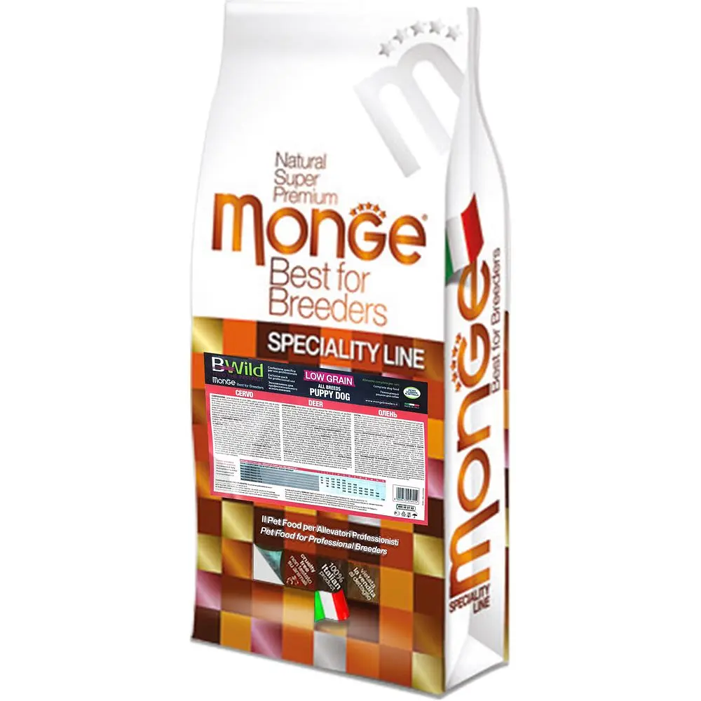 Сухий корм Monge Dog Wild Low Grain Puppy&Junior, для цуценят, оленина, 15 кг