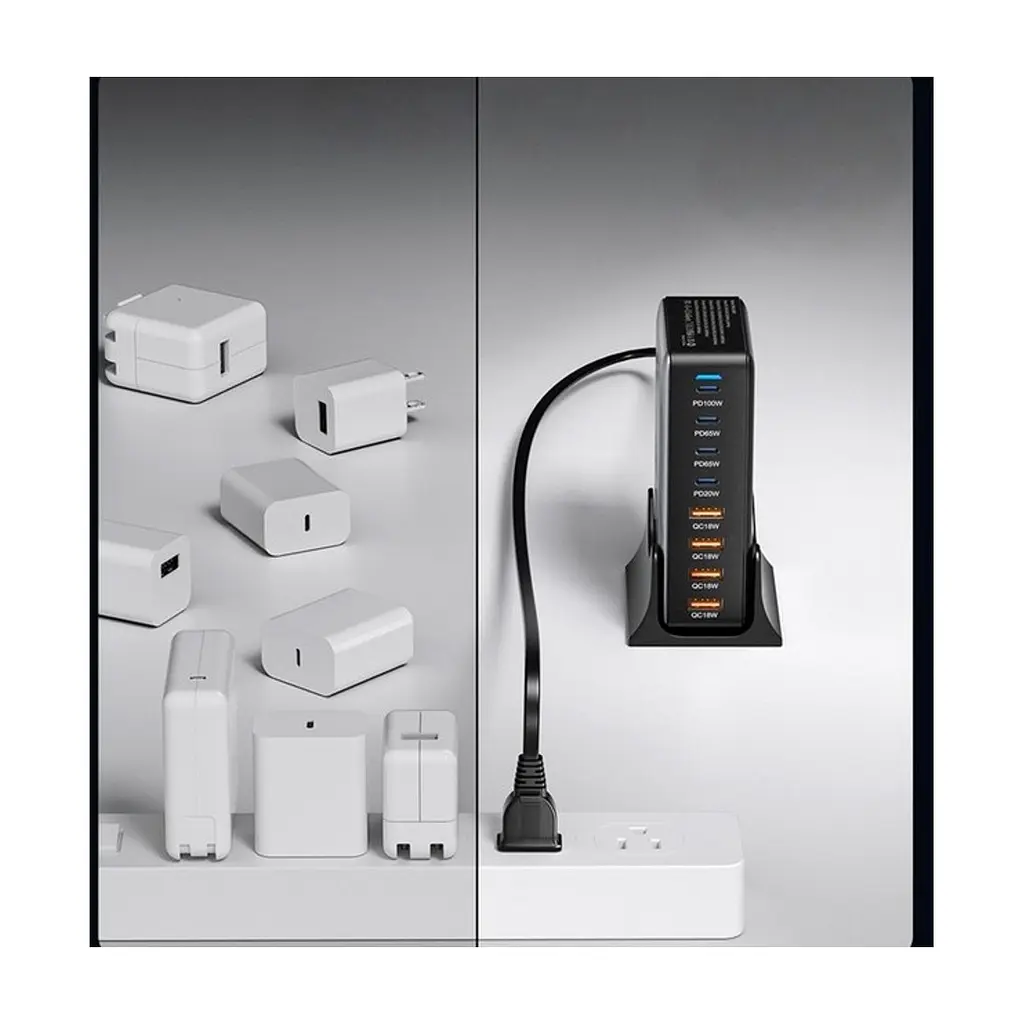 Зарядное устройство для Essager 4xUSB-C + 4xUSB 320W GaN (EZC320W-QJB0G-Z) - фото 10