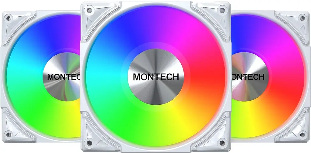 Вентилятор Montech Metal Pro 12 PWM 3 in 1 ARGB White - фото 2