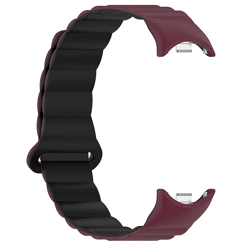 Ремінець Dual-color Magnetic для Xiaomi Mi Band 9/8/10 Plum / Black - фото 3