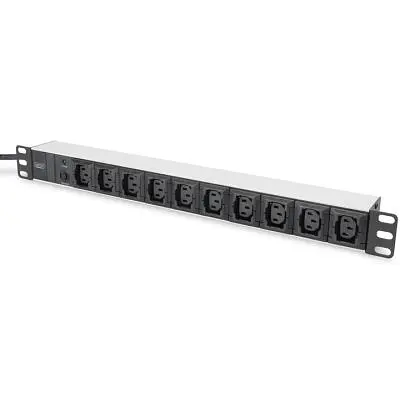 Силовий блок 19 1U w/PDU 10xC13, 10A, 250V, вилка C14 Digitus (DN-95404) - фото 2