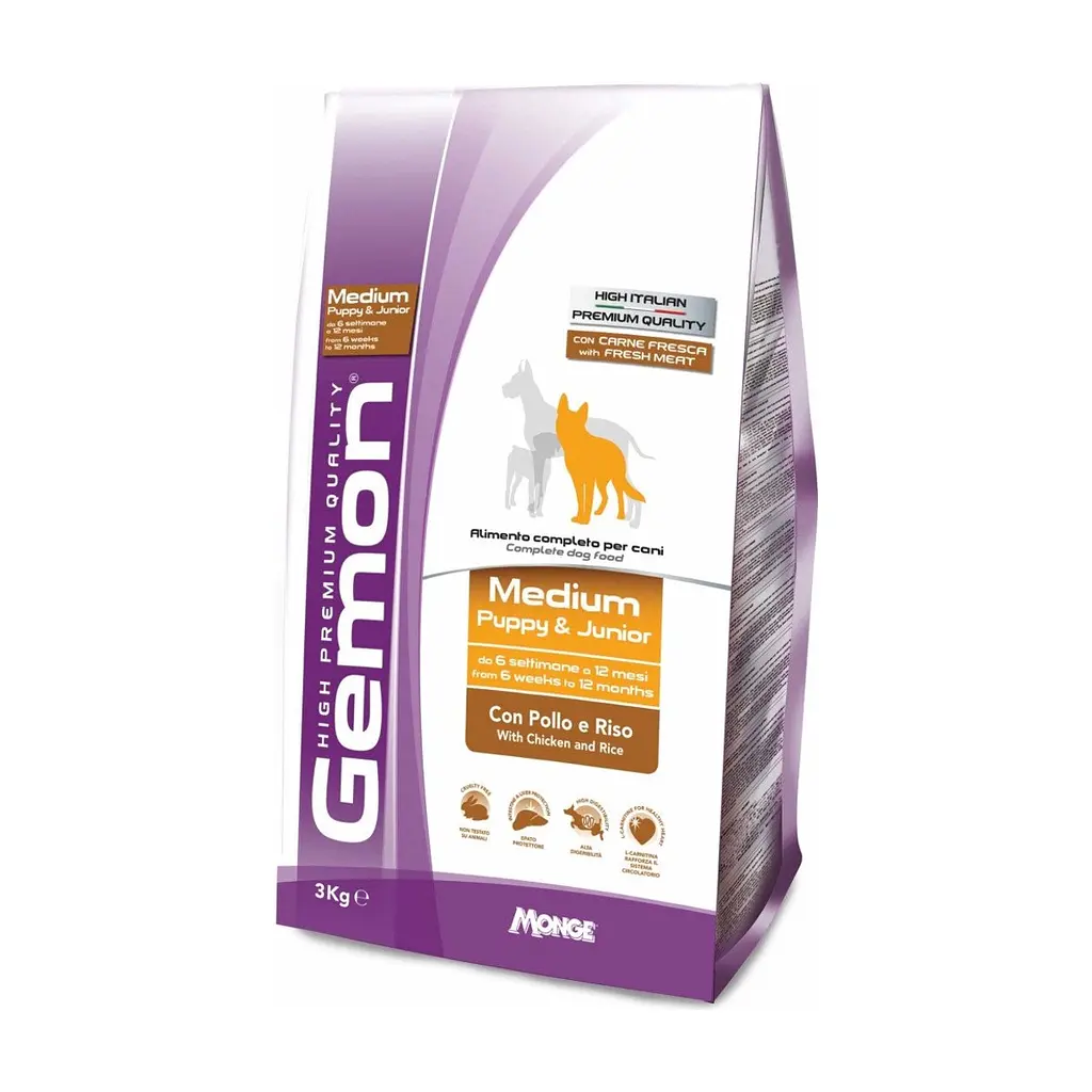 Сухий корм для собак Gemon Dog Medium pup&jun курка з рисом 3 кг (8009470386197)