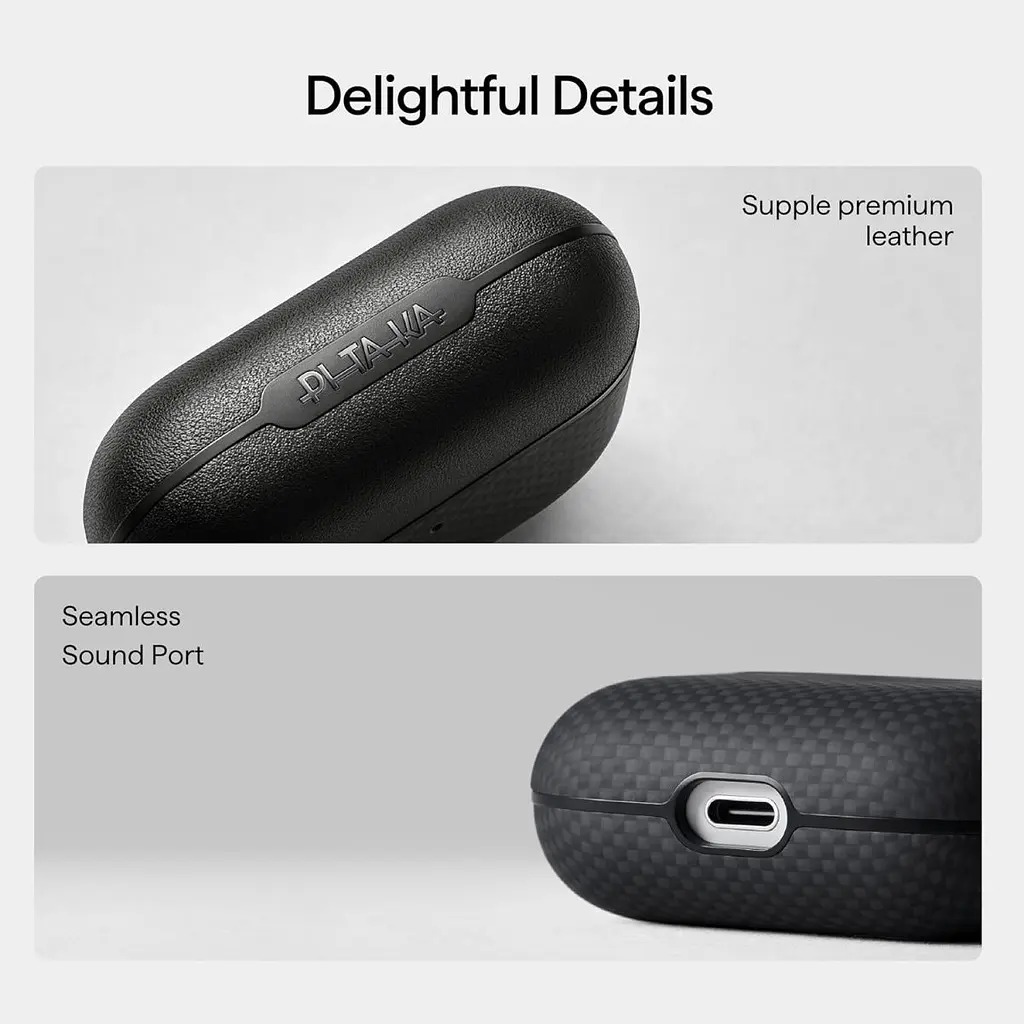Чохол Pitaka Aramid Fiber Magnetic Case для Apple AirPods Pro 2 Black/Gray (APM2401) [170966] - фото 5