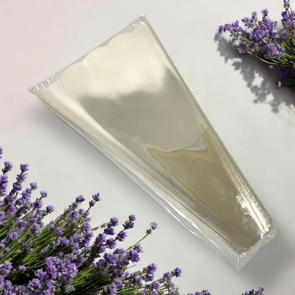 Пакети для пакування квітів 60×6×29 см ТМ Flora конусні прозорі 100 штук (2125079506) - фото 2