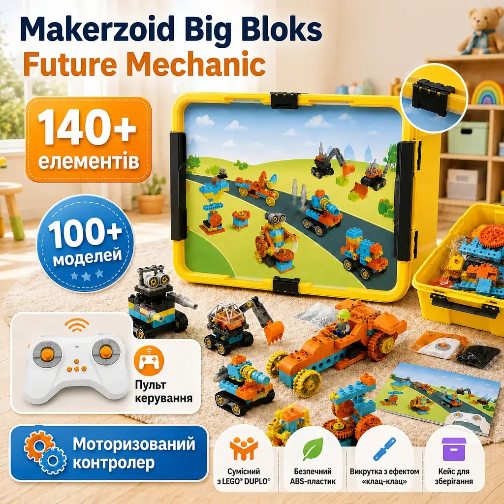 Конструктор Makerzoid Big Bloks - Future Mechanic (Механік майбутнього) (MKZ-OBK-EC) - фото 7