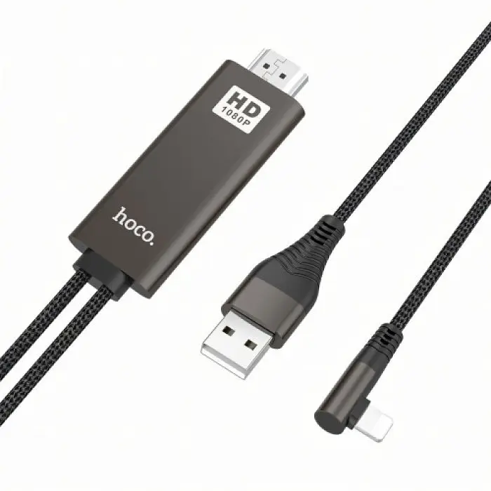 Кабель адаптер HOCO UA14, Lightning HDMI USB, довжина 2 м, передача зображення, підтримка HD - фото 6