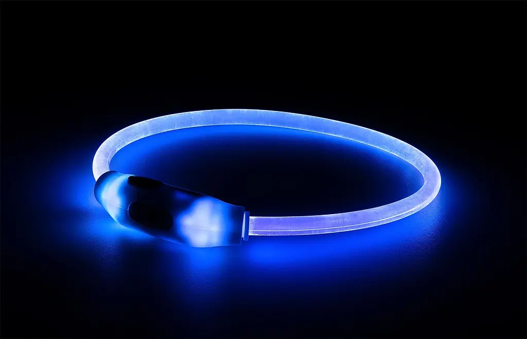 Світлодіодний (LED) нашийник Happet з USB для собак, блакитний, 70 см, L (LE14) - фото 3