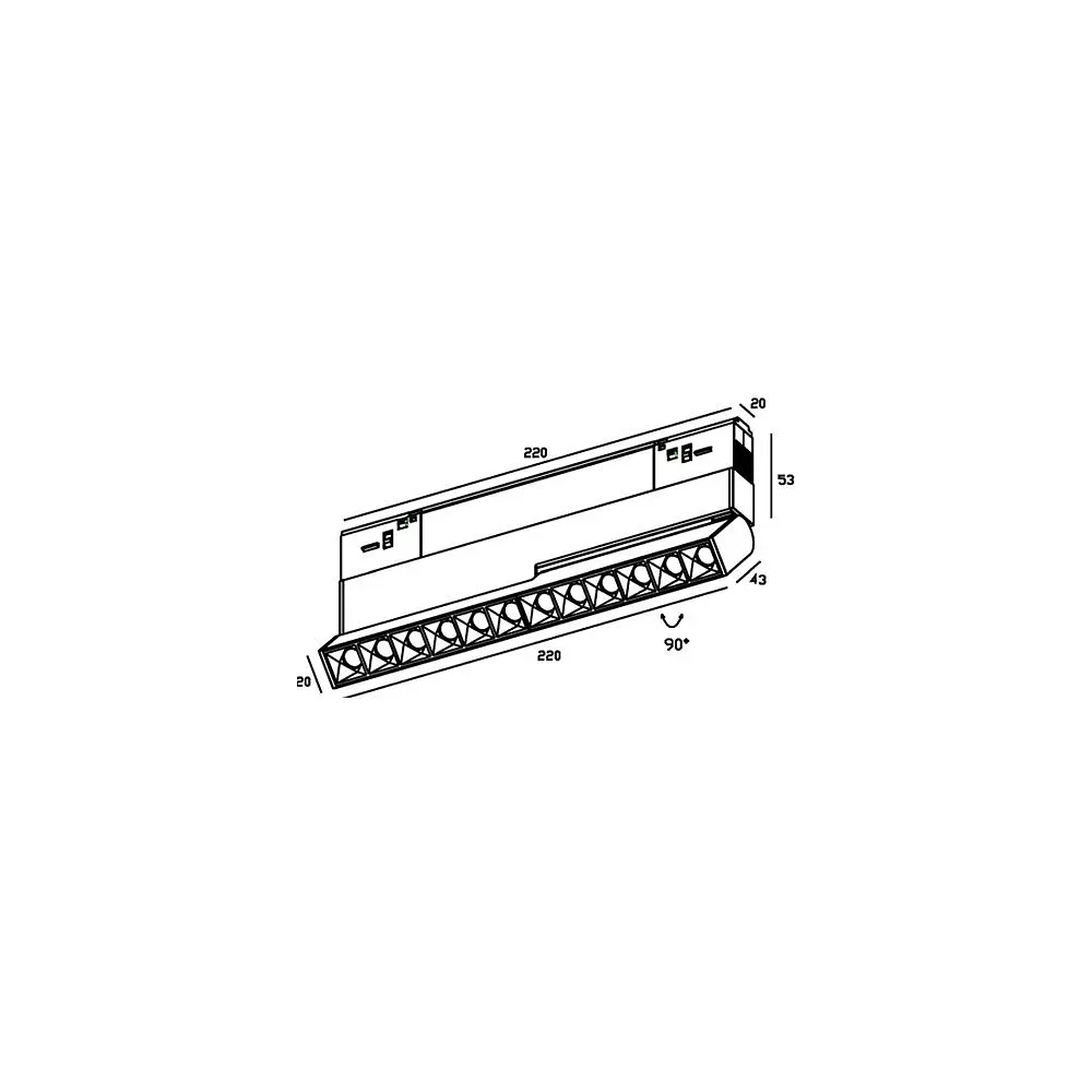 Магнитный светильник Skarlat RGD2005 12×1.5W BK 3000K - фото 2