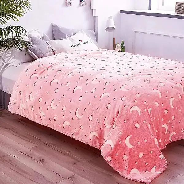 Дитячий що світяться плед із зірками 120×150 см Magic Blanket м'який матеріал мікрофібра Рожевий  - фото 5