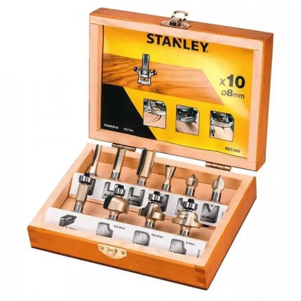 Набір фрез по деревині Stanley STA80020 у кейсі, 10 шт